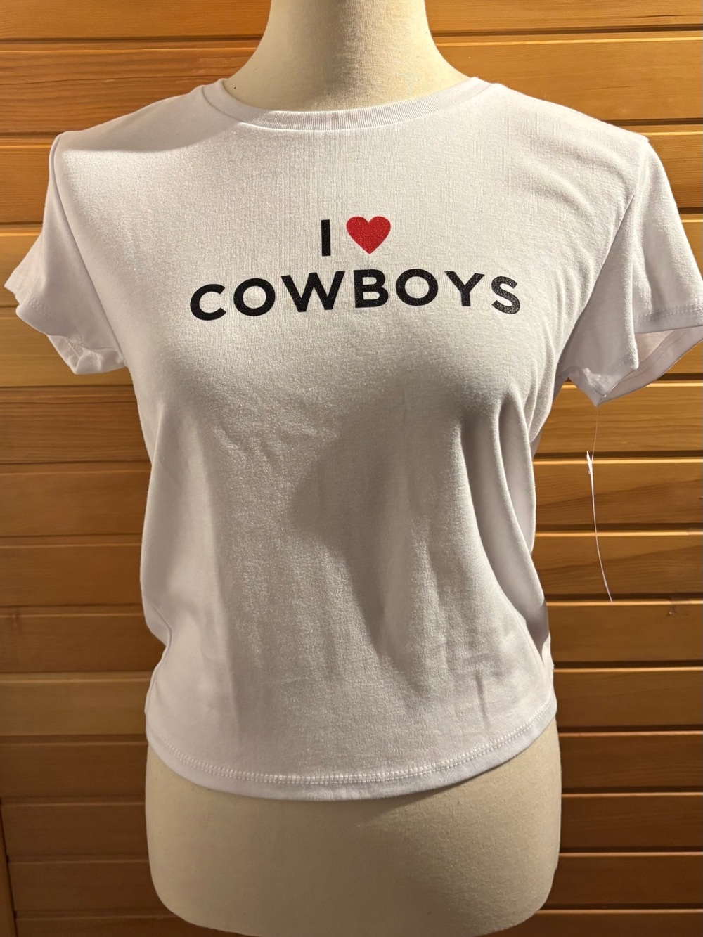 NWT Women's White 'I ♥ Cowboys' Short Sleeve Graphic Tee